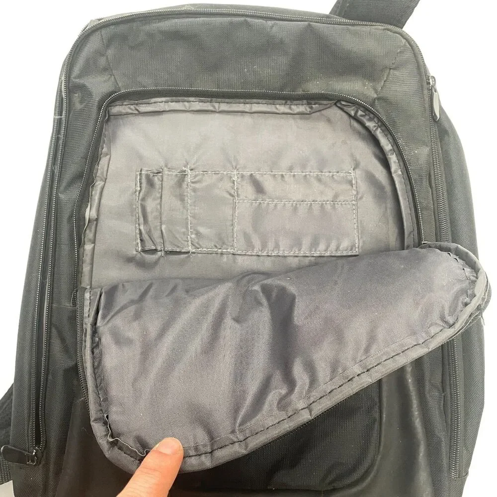 Lorell Laptop Backpack 17x14 Black Zip Pockets Straps Gaming Work Casual Adult